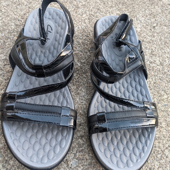 Clarks Shoes Womens Clarks Privo Black Strappy Sandals 6m Poshmark